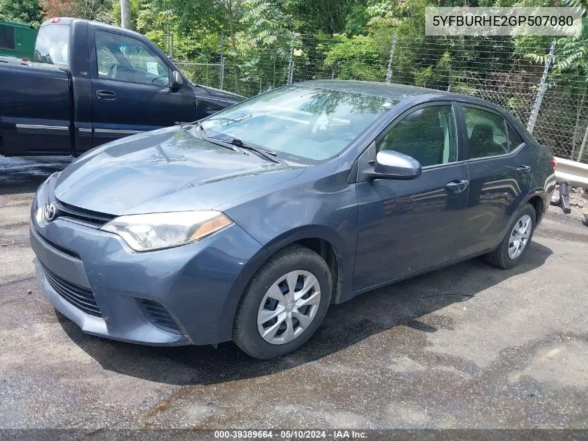 2016 Toyota Corolla L VIN: 5YFBURHE2GP507080 Lot: 39389664