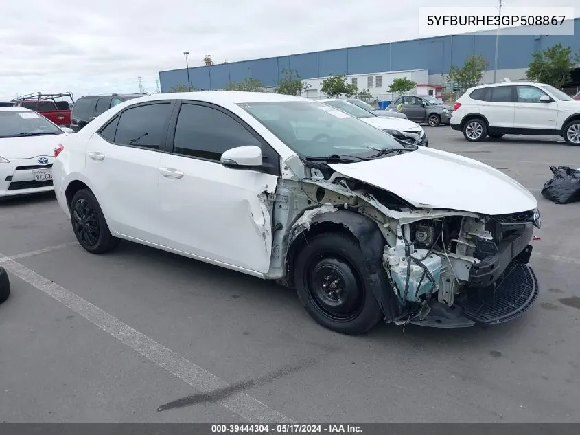 5YFBURHE3GP508867 2016 Toyota Corolla S