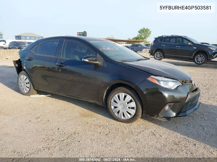 5YFBURHE4GP503581 2016 Toyota Corolla S