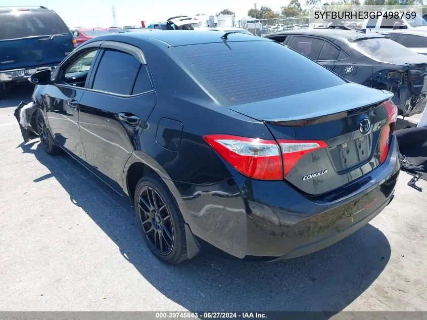 5YFBURHE3GP498759 2016 Toyota Corolla L/Le/Le Pls/Prm/S/S Pls