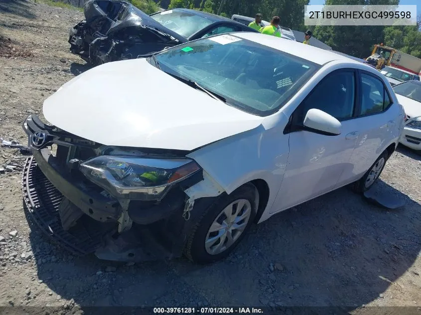 2T1BURHEXGC499598 2016 Toyota Corolla L