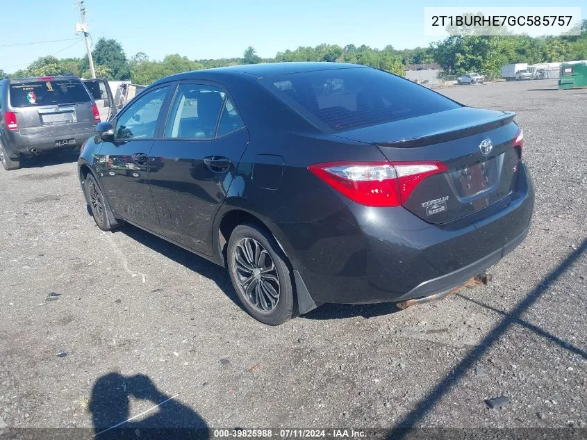 2016 Toyota Corolla S VIN: 2T1BURHE7GC585757 Lot: 39825988