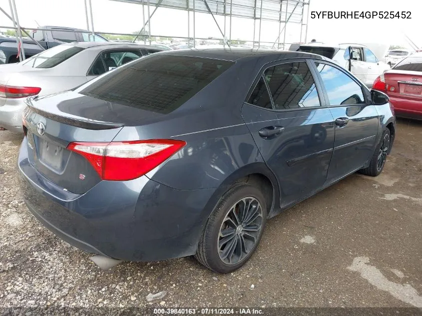 5YFBURHE4GP525452 2016 Toyota Corolla S Plus