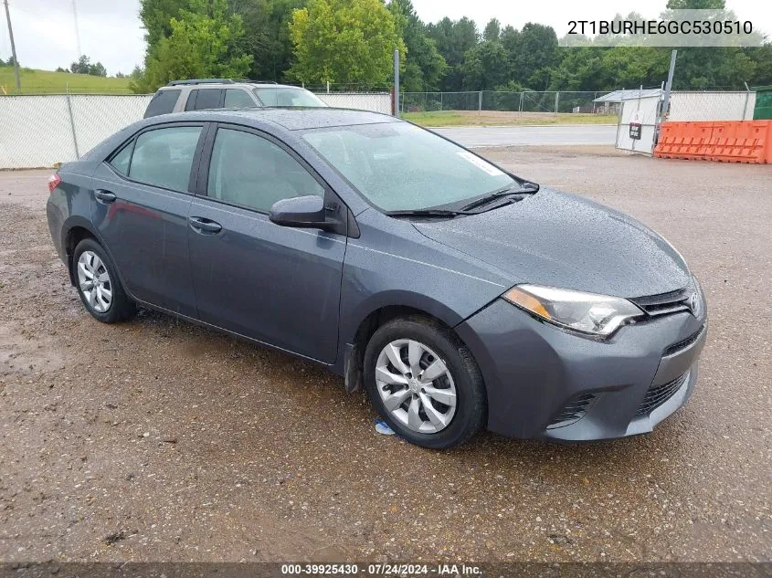 2T1BURHE6GC530510 2016 Toyota Corolla Le