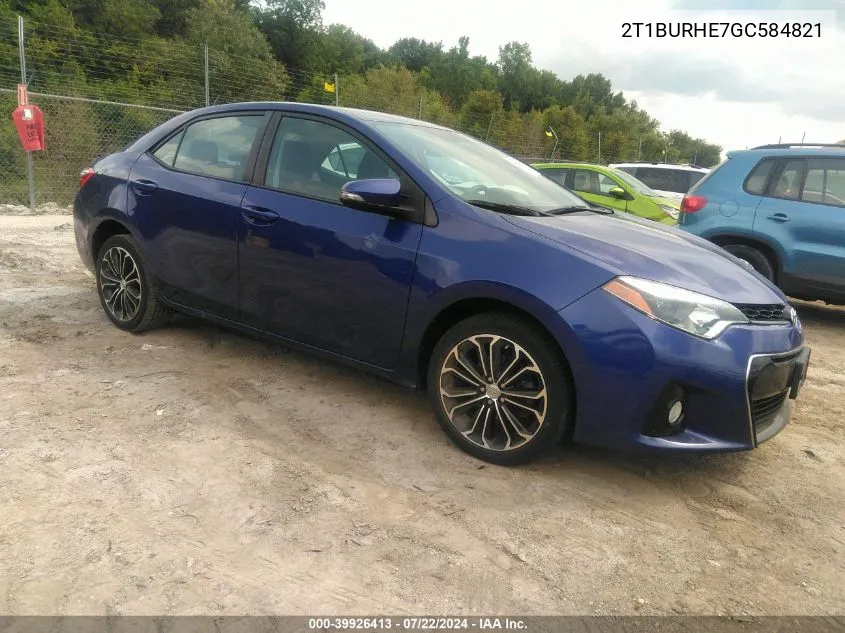 2016 Toyota Corolla S Plus VIN: 2T1BURHE7GC584821 Lot: 39926413