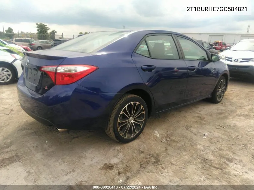 2016 Toyota Corolla S Plus VIN: 2T1BURHE7GC584821 Lot: 39926413