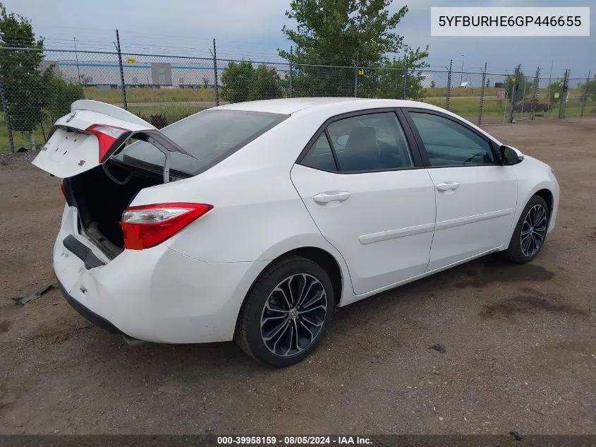 5YFBURHE6GP446655 2016 Toyota Corolla S Plus