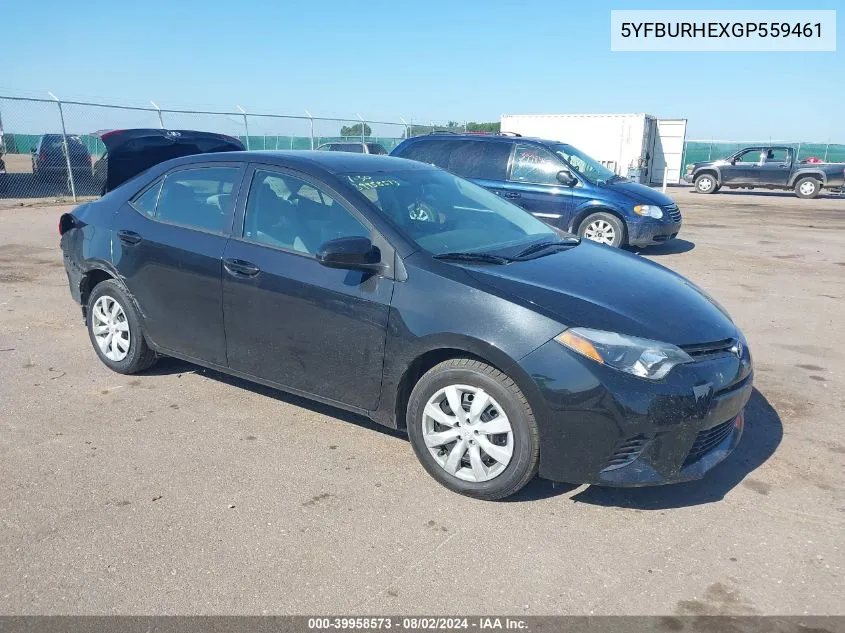 2016 Toyota Corolla Le VIN: 5YFBURHEXGP559461 Lot: 39958573