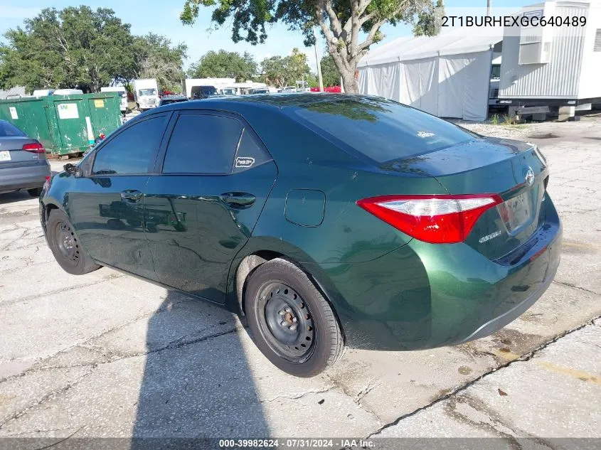 2T1BURHEXGC640489 2016 Toyota Corolla Le