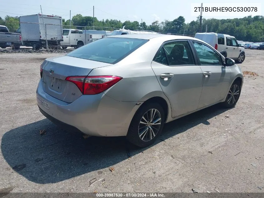 2T1BURHE9GC530078 2016 Toyota Corolla Le Plus