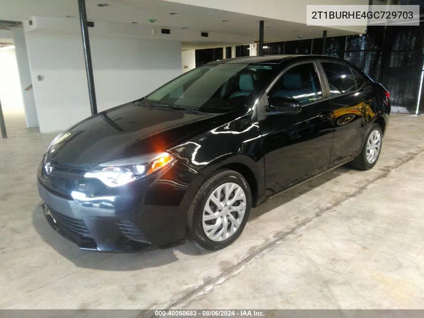 2T1BURHE4GC729703 2016 Toyota Corolla Le