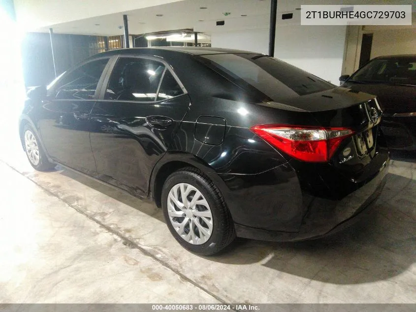 2T1BURHE4GC729703 2016 Toyota Corolla Le