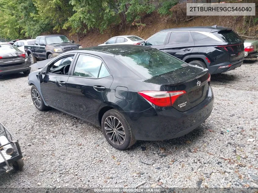 2016 Toyota Corolla S Plus VIN: 2T1BURHE9GC546040 Lot: 40057090