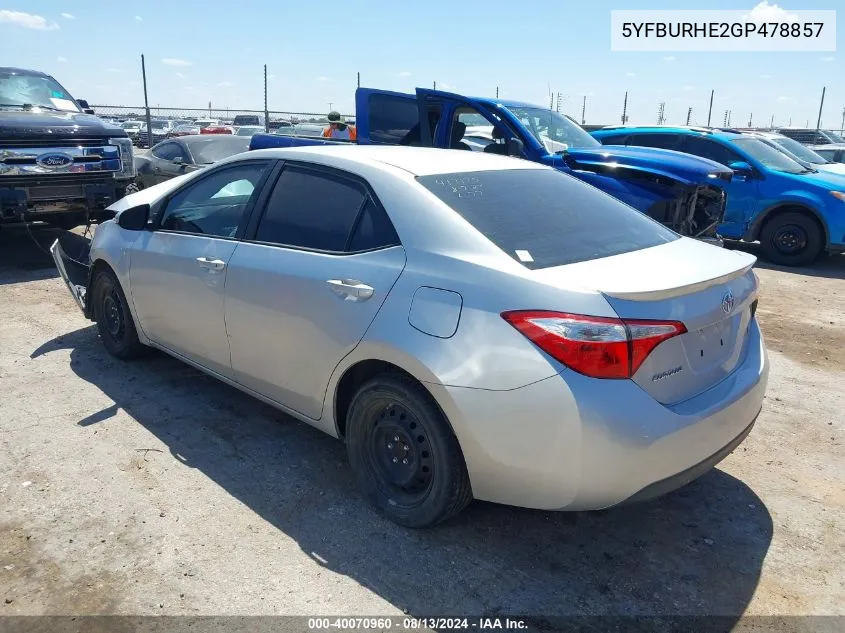 5YFBURHE2GP478857 2016 Toyota Corolla S