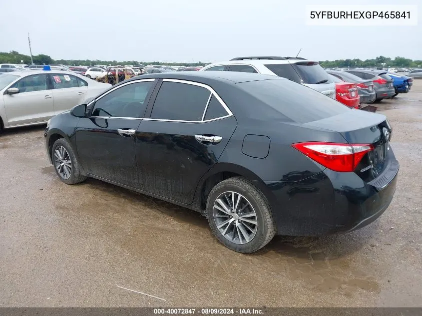 2016 Toyota Corolla Le Plus VIN: 5YFBURHEXGP465841 Lot: 40072847