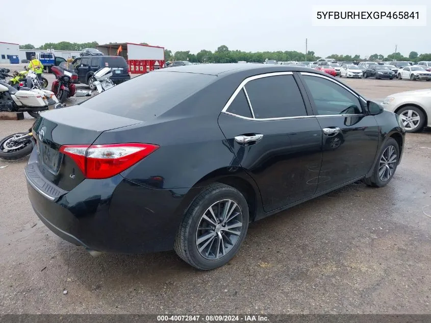 5YFBURHEXGP465841 2016 Toyota Corolla Le Plus