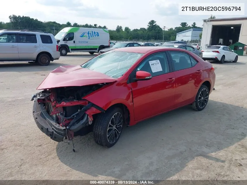 2T1BURHE2GC596794 2016 Toyota Corolla S Plus