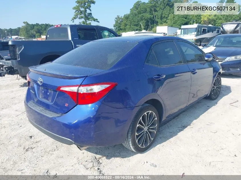 2016 Toyota Corolla L/Le/Le Pls/Prm/S/S Pls VIN: 2T1BURHEXGC507134 Lot: 40088522