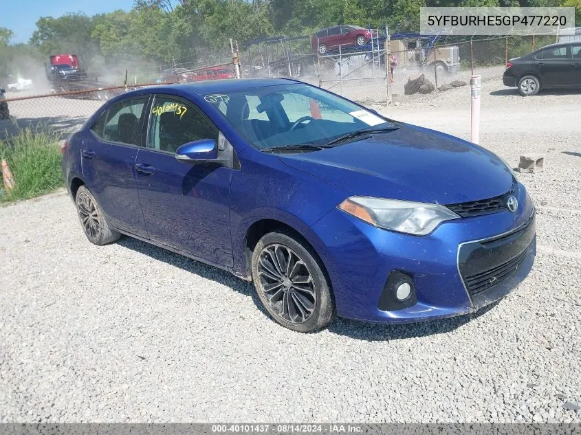 5YFBURHE5GP477220 2016 Toyota Corolla S Plus