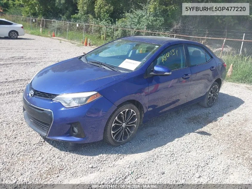 5YFBURHE5GP477220 2016 Toyota Corolla S Plus