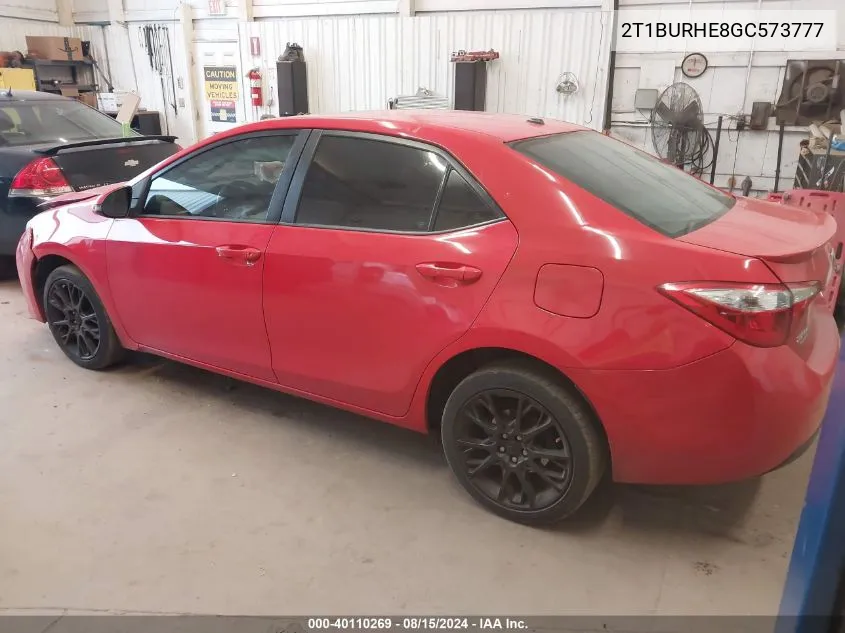 2016 Toyota Corolla S W/Special Edition Pkg VIN: 2T1BURHE8GC573777 Lot: 40110269