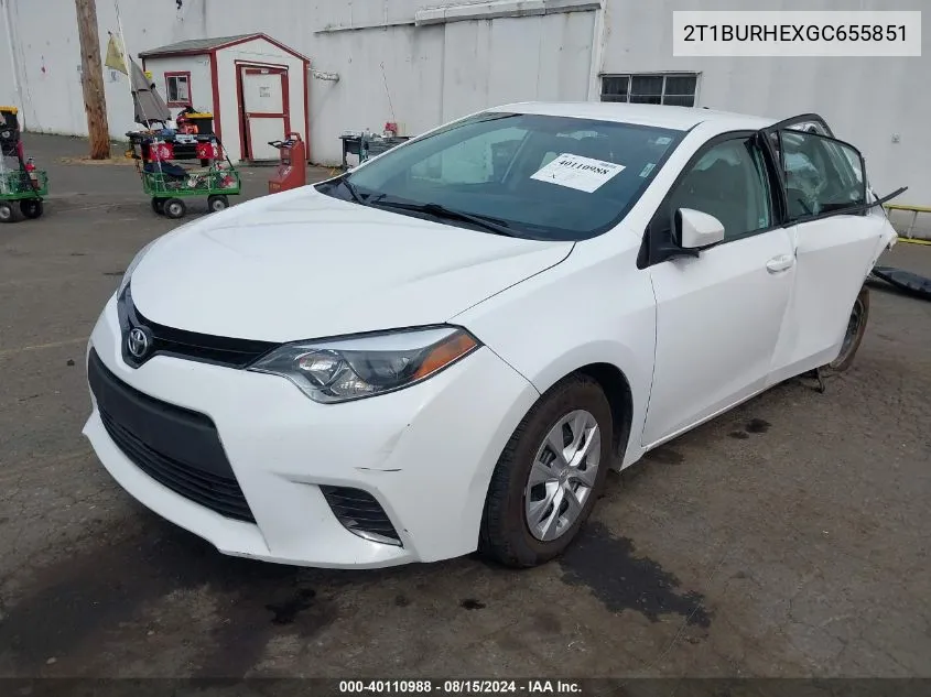 2T1BURHEXGC655851 2016 Toyota Corolla L