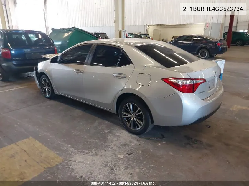 2016 Toyota Corolla Le Plus VIN: 2T1BURHE4GC523734 Lot: 40111432