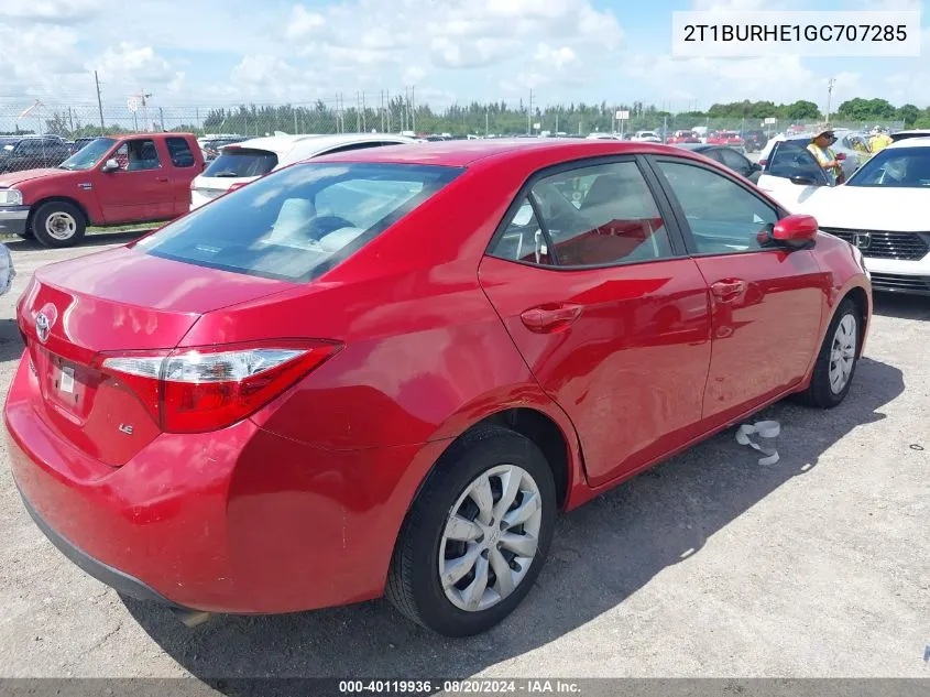 2T1BURHE1GC707285 2016 Toyota Corolla L/Le/Le Pls/Prm/S/S Pls