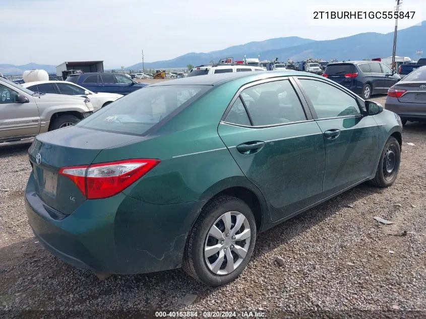 2016 Toyota Corolla L/Le/Le Pls/Prm/S/S Pls VIN: 2T1BURHE1GC555847 Lot: 40153884