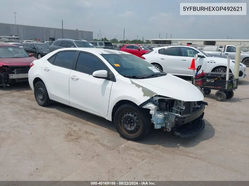 5YFBURHEXGP492621 2016 Toyota Corolla Le