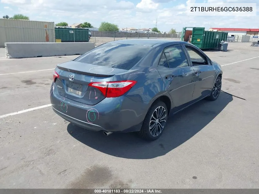 2T1BURHE6GC636388 2016 Toyota Corolla S Plus