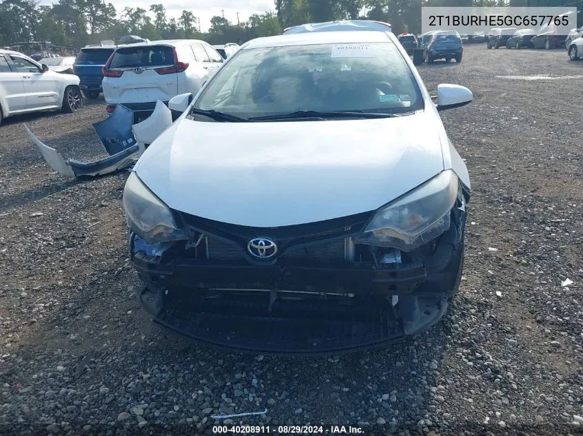 2T1BURHE5GC657765 2016 Toyota Corolla L