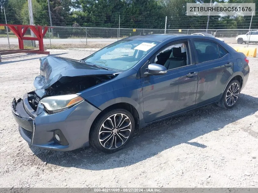 2016 Toyota Corolla S Plus VIN: 2T1BURHE8GC561676 Lot: 40211699