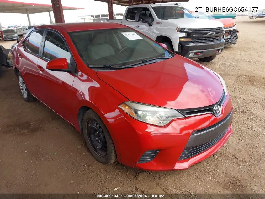 2T1BURHE6GC654177 2016 Toyota Corolla Le