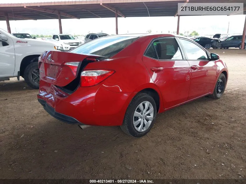 2T1BURHE6GC654177 2016 Toyota Corolla Le