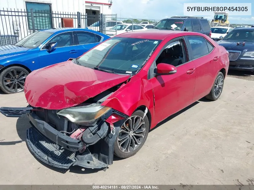 5YFBURHE8GP454305 2016 Toyota Corolla S Plus