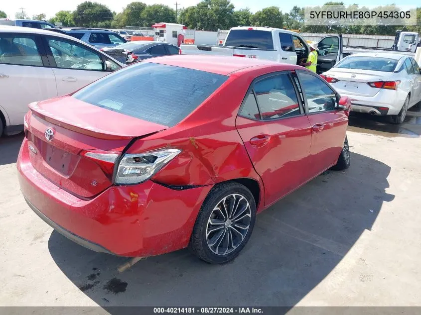 2016 Toyota Corolla S Plus VIN: 5YFBURHE8GP454305 Lot: 40214181