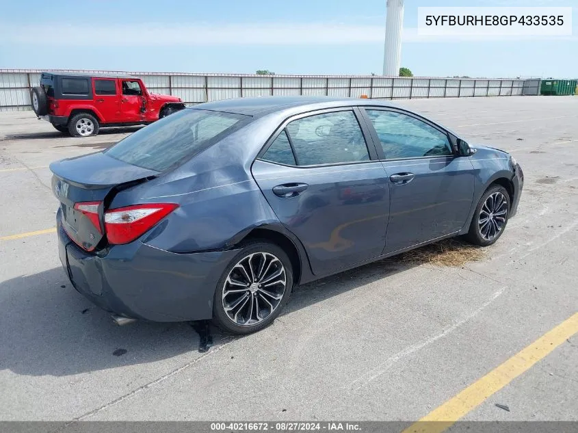 5YFBURHE8GP433535 2016 Toyota Corolla S Plus