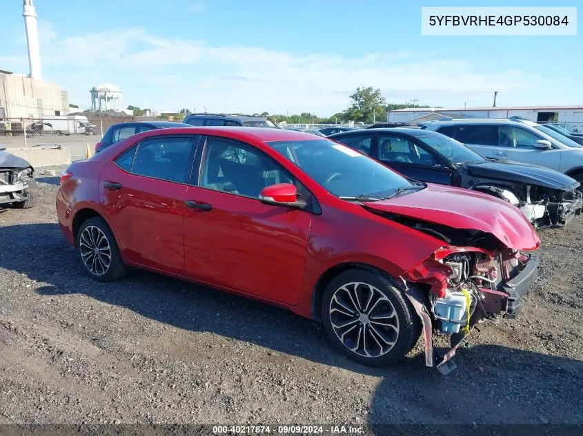 2016 Toyota Corolla VIN: 5YFBVRHE4GP530084 Lot: 40217874