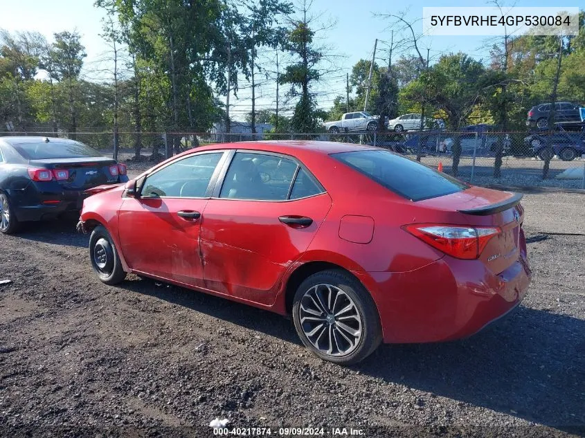 2016 Toyota Corolla VIN: 5YFBVRHE4GP530084 Lot: 40217874