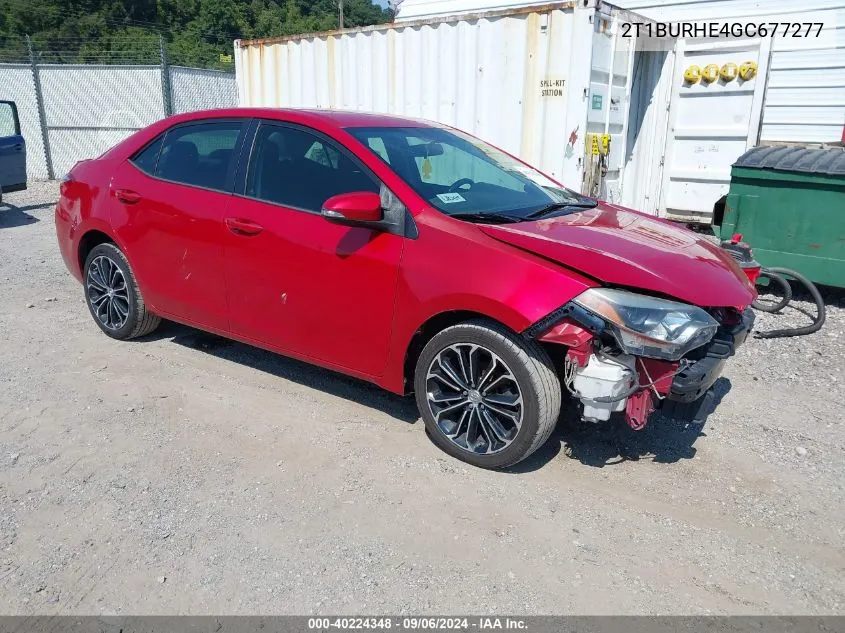 2016 Toyota Corolla S Plus VIN: 2T1BURHE4GC677277 Lot: 40224348