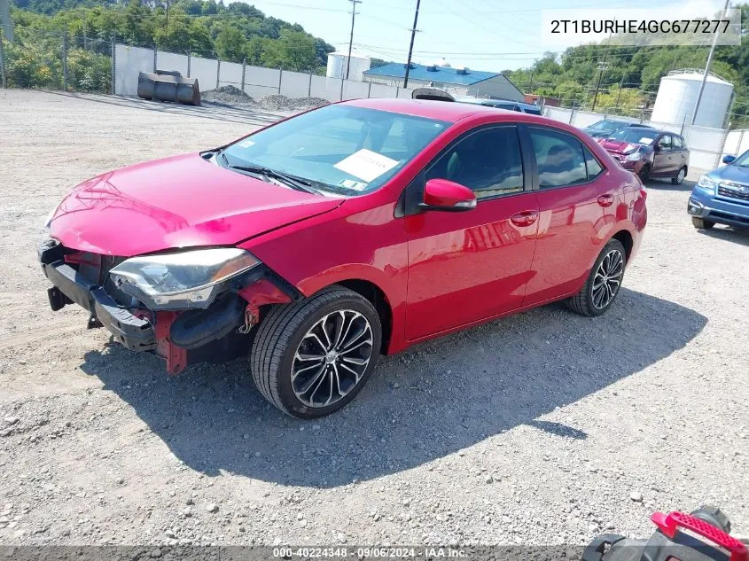 2016 Toyota Corolla S Plus VIN: 2T1BURHE4GC677277 Lot: 40224348