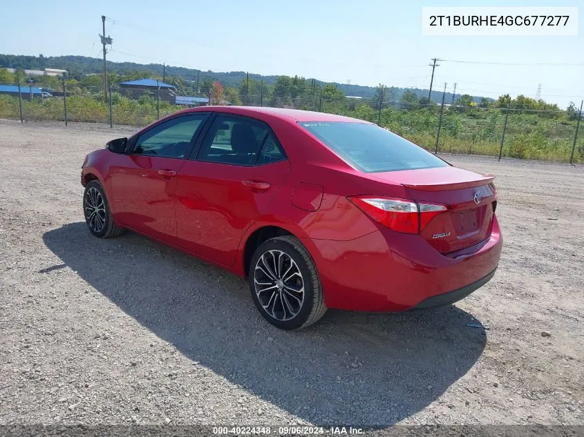 2016 Toyota Corolla S Plus VIN: 2T1BURHE4GC677277 Lot: 40224348