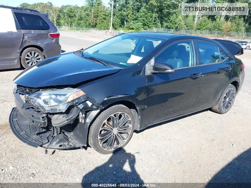 2016 Toyota Corolla S Plus VIN: 2T1BURHE1GC688883 Lot: 40225645