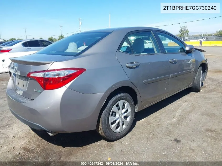 2T1BPRHE7GC730240 2016 Toyota Corolla Le Eco