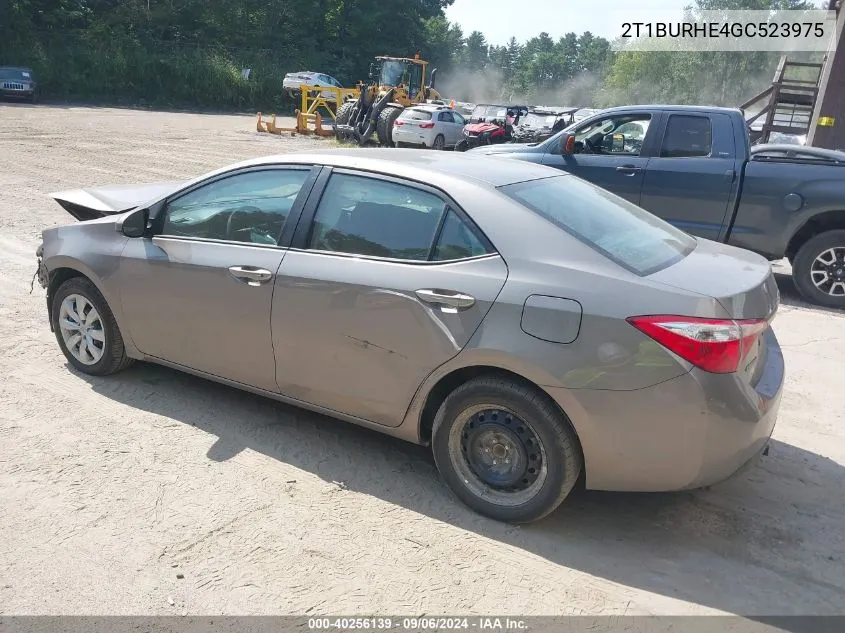 2016 Toyota Corolla Le VIN: 2T1BURHE4GC523975 Lot: 40256139