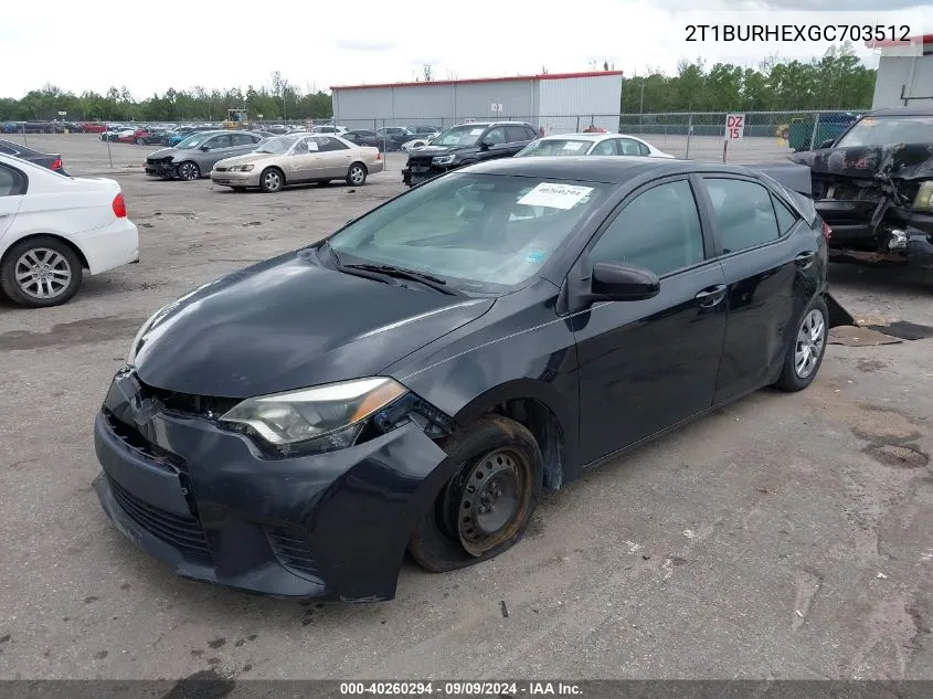 2016 Toyota Corolla L VIN: 2T1BURHEXGC703512 Lot: 40260294