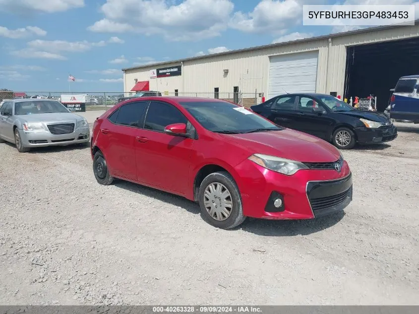 2016 Toyota Corolla S Plus VIN: 5YFBURHE3GP483453 Lot: 40263328