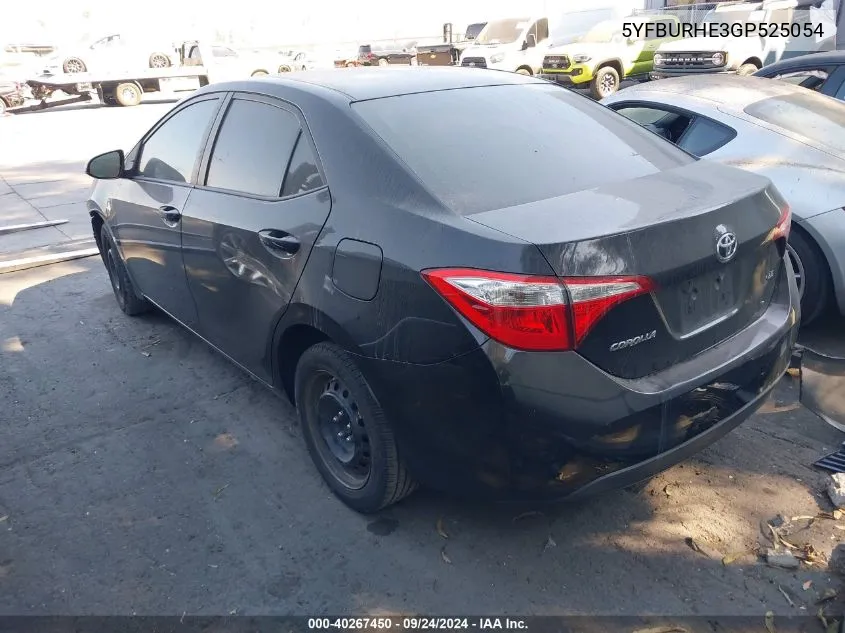 2016 Toyota Corolla L/Le/Le Pls/Prm/S/S Pls VIN: 5YFBURHE3GP525054 Lot: 40267450