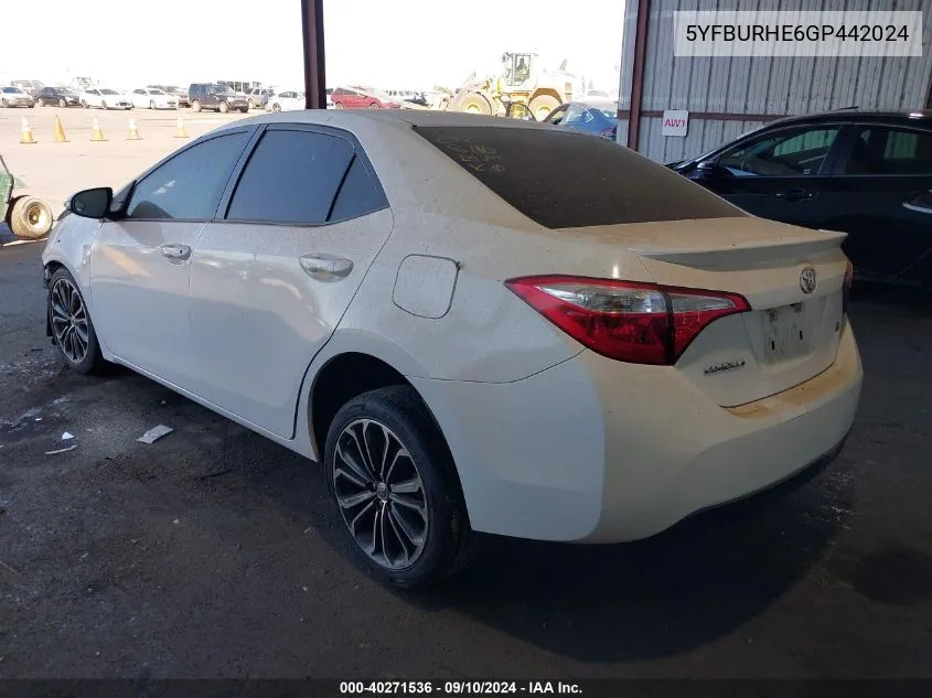 5YFBURHE6GP442024 2016 Toyota Corolla S Plus